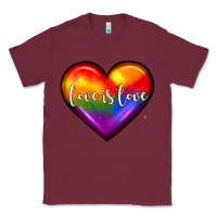 Burgundy love is love heart Classic Tee - JahusDesignShop