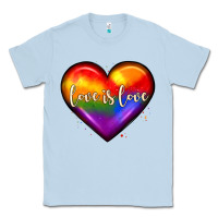 Dusty Blue love is love heart Classic Tee - JahusDesignShop