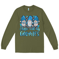 Army Green chillin' with my gnomies Long Sleeve Tee - JahusDesignShop