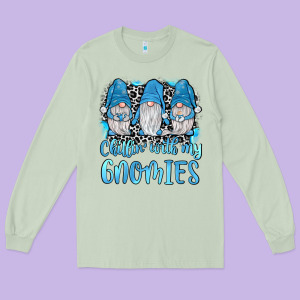 Chillin' With My Gnomies Long Sleeve Tee Designed By Jahusdesignshop