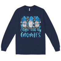 Navy chillin' with my gnomies Long Sleeve Tee - JahusDesignShop