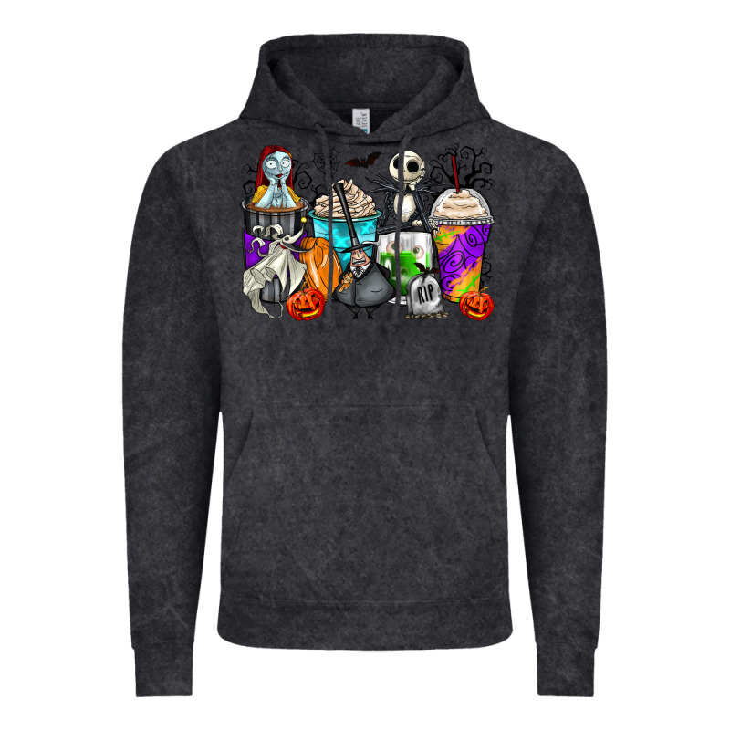 Halloween Cartoon Characters Coffee Cups Vintage Hoodie by Zillion Design Studio | Teevron