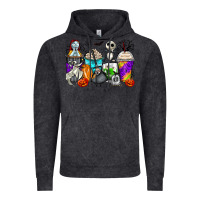 Vintage Black halloween cartoon characters coffee cups Vintage Hoodie - Zillion Design Studio