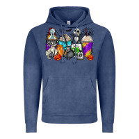 Vintage Denim halloween cartoon characters coffee cups Vintage Hoodie - Zillion Design Studio