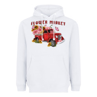 White flower market Heavyweight Hoodie - MaliasSmallBusiness