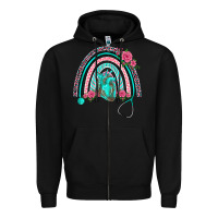 Black nurse life spring stethoscope heart rainbow Zipper Hoodie - BarkalooDesign