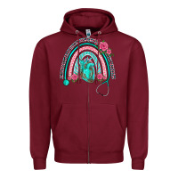 Burgundy nurse life spring stethoscope heart rainbow Zipper Hoodie - BarkalooDesign
