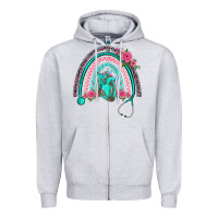 Nurse Life Spring Stethoscope Heart Rainbow Zipper Hoodie | Teevron
