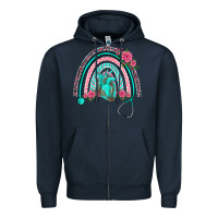 Navy nurse life spring stethoscope heart rainbow Zipper Hoodie - BarkalooDesign