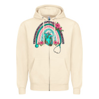 Sandshell nurse life spring stethoscope heart rainbow Zipper Hoodie - BarkalooDesign