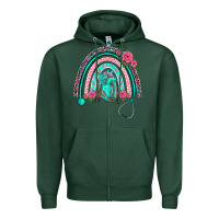 Sports Green nurse life spring stethoscope heart rainbow Zipper Hoodie - BarkalooDesign