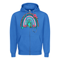 True Royal nurse life spring stethoscope heart rainbow Zipper Hoodie - BarkalooDesign