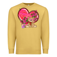 Antique Gold valentines heart with bear Premium Sweatshirt - NancyCooperArtShop