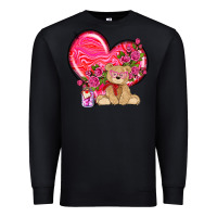 Black valentines heart with bear Premium Sweatshirt - NancyCooperArtShop