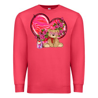 Cardinal valentines heart with bear Premium Sweatshirt - NancyCooperArtShop