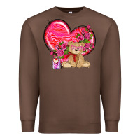 Chestnut valentines heart with bear Premium Sweatshirt - NancyCooperArtShop
