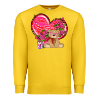 Lemon valentines heart with bear Premium Sweatshirt - NancyCooperArtShop