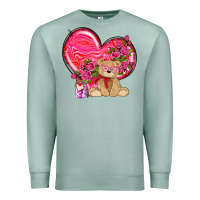 Seafoam valentines heart with bear Premium Sweatshirt - NancyCooperArtShop