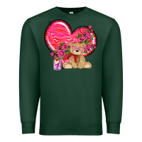 Sports Green valentines heart with bear Premium Sweatshirt - NancyCooperArtShop