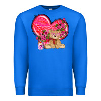 True Royal valentines heart with bear Premium Sweatshirt - NancyCooperArtShop