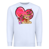 White valentines heart with bear Premium Sweatshirt - NancyCooperArtShop