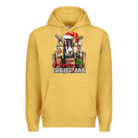 Antique Gold Merry Christmas Alpine Goat Premium Hoodie - LillyAllenDesigns