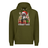 Army Green Merry Christmas Alpine Goat Premium Hoodie - LillyAllenDesigns