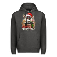 Charcoal Heather Merry Christmas Alpine Goat Premium Hoodie - LillyAllenDesigns