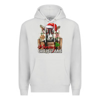 Dove Grey Merry Christmas Alpine Goat Premium Hoodie - LillyAllenDesigns