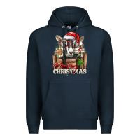 Navy Merry Christmas Alpine Goat Premium Hoodie - LillyAllenDesigns