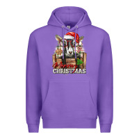 Purple Merry Christmas Alpine Goat Premium Hoodie - LillyAllenDesigns