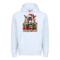 White Merry Christmas Alpine Goat Premium Hoodie - LillyAllenDesigns