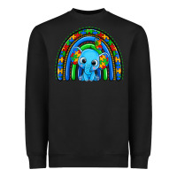 Black autism elephant rainbow Heavyweight Sweatshirt - Zillion Design Studio