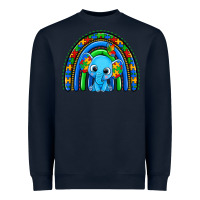 Navy autism elephant rainbow Heavyweight Sweatshirt - Zillion Design Studio
