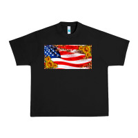 Black usa flag and sunflower license plate Urban Heavy Tee - HRA Design Shop