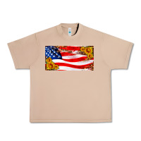 Burro usa flag and sunflower license plate Urban Heavy Tee - HRA Design Shop