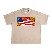 French Oak usa flag and sunflower license plate Urban Heavy Tee - HRA Design Shop