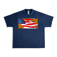 Navy usa flag and sunflower license plate Urban Heavy Tee - HRA Design Shop