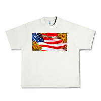 Pistachio usa flag and sunflower license plate Urban Heavy Tee - HRA Design Shop