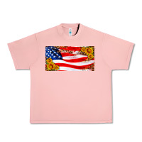 Salmon usa flag and sunflower license plate Urban Heavy Tee - HRA Design Shop