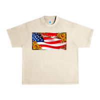 Sandshell usa flag and sunflower license plate Urban Heavy Tee - HRA Design Shop