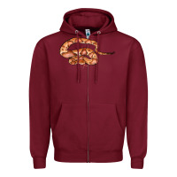 Burgundy Copperhead Snake Illustrations Zipper Hoodie - LillyAllenDesigns