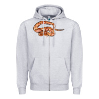 Heather Grey Copperhead Snake Illustrations Zipper Hoodie - LillyAllenDesigns