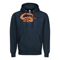 Navy Copperhead Snake Illustrations Zipper Hoodie - LillyAllenDesigns