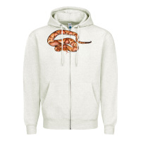 Oatmeal Heather Copperhead Snake Illustrations Zipper Hoodie - LillyAllenDesigns