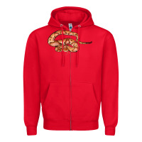 Red Copperhead Snake Illustrations Zipper Hoodie - LillyAllenDesigns