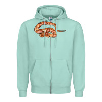 Seafoam Copperhead Snake Illustrations Zipper Hoodie - LillyAllenDesigns
