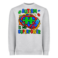 Heather Grey autism is my superpower ripped shirt Heavyweight Sweatshirt - Zillion Design Studio