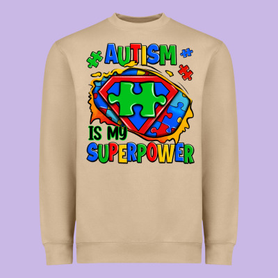 Autism Is My Superpower Ripped Shirt Heavyweight Sweatshirt Designed By Zillion Design Studio