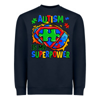 Navy autism is my superpower ripped shirt Heavyweight Sweatshirt - Zillion Design Studio